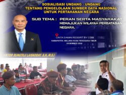 Anggota DPR RI VBL Sosialisasi UU Pertahanan Negara di Malaka.